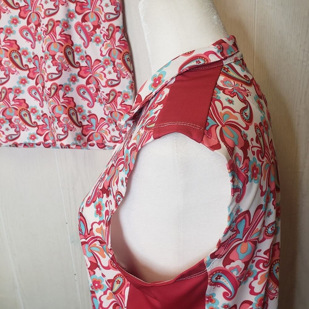 Maggie Lane golf skirt skort set and shirt paisley pink size medium and small - Picture 9 of 12